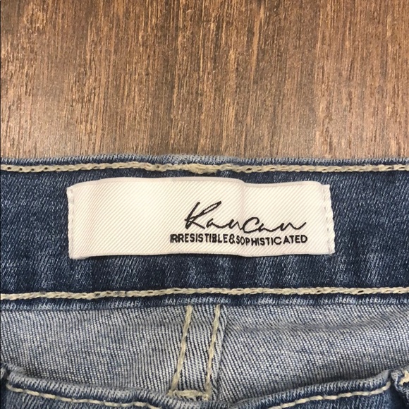 KanCan Distressed Jeans w/ Lace Detail Size US 27 - Picture 3 of 8